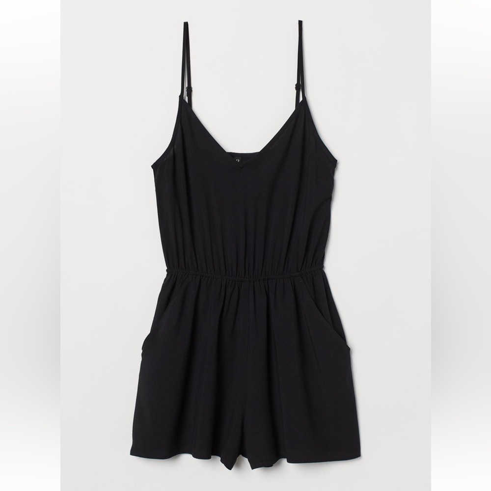 Viscose romper. Black color. Size US 6